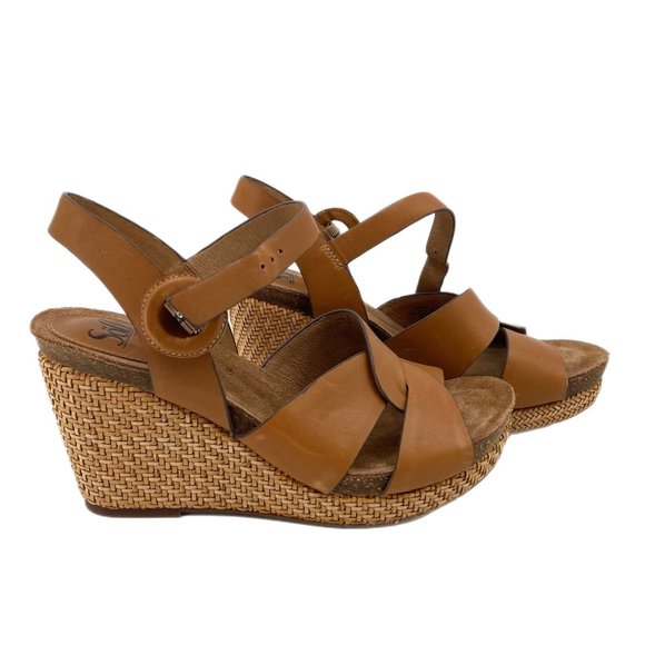 Sofft Brown Leather Platform Wedges | High Heels, Size 7.5 - Picture 1 of 7